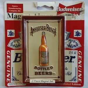 COPY - Budweiser Anheuser Busch Bottled Beers 2 Piece Magnet Collector Limited …